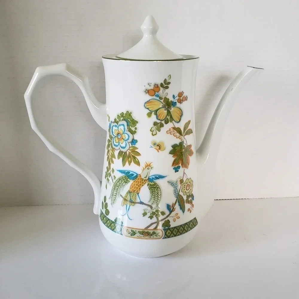 Vintage One World Sango Jade Garden Porcelain Coffee Pot.
